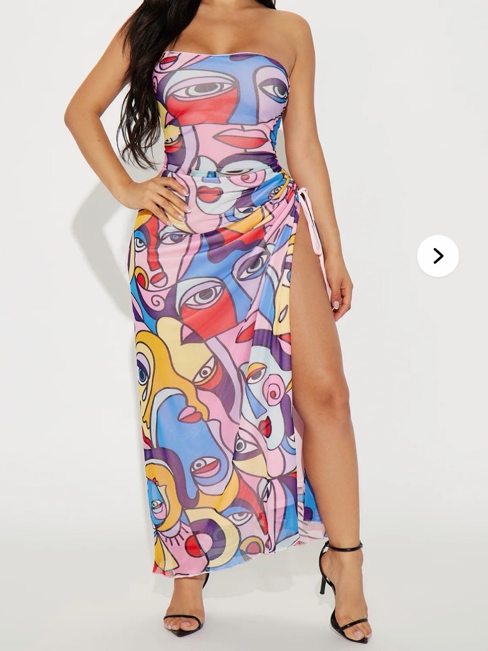 Fashion Nova Cecilia Portrait Mesh Midi Dress Size 3X NWT #296
